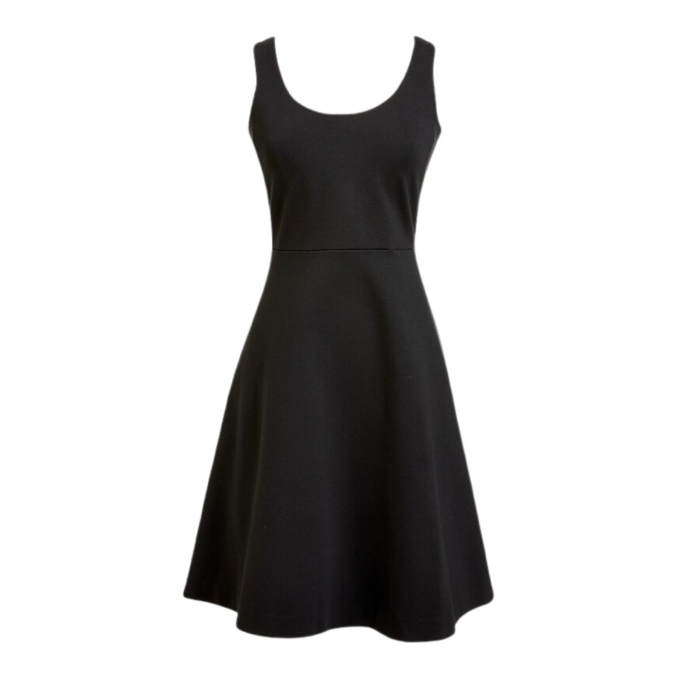 J. Crew Black Sleeveless A-Line Midi Dress
